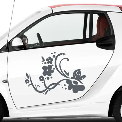 Produktbild von Aufkleber - Autoaufkleber-Set Rankelement Vera, 2 Stk. je 30cm x 22cm anthrazit - Tuning Carystyling Heckscheibe Auto