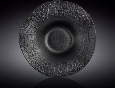 Image de Plat de service Wilmax Wavy 30 cm, 700 ml, noir, porcelaine WL-663106/A