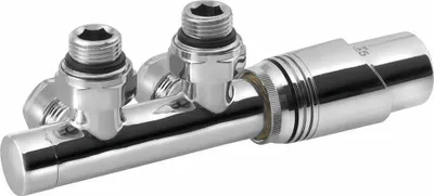 Zdjęcie produktu dla Bruckner Wicher - Zestaw przyłączy termostatycznych, przyłącze środkowe 50 mm, chrom 600.311.1