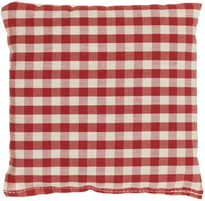 Produktbild von Leinsamenkissen 12x12cm - Bio Stoff rot-weiß - Wärmekissen & Kältekissen - Körnerkissen