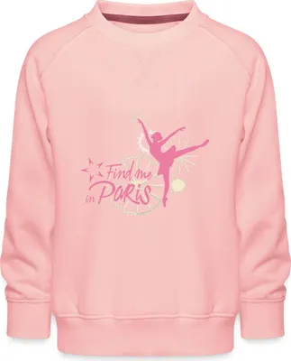 Produktbild von Spreadshirt Find me in Paris Logo rosa Kinder Premium Pullover, 134/146 (9-11 Jahre), Kristallrosa