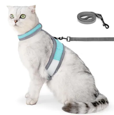 Imagen del producto de Arnés para gatos con correa, malla reflectante para entrenamiento