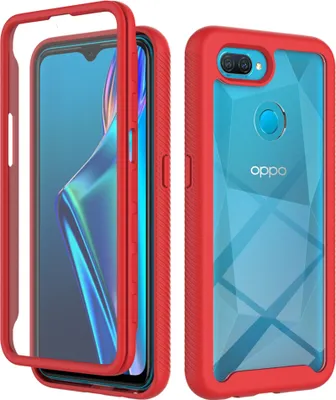 Image de OPPO A12 / A12s Case, Hybrid Transparent Back Cover, Rugged TPU Bumper, Shockproof Case for OPPO A12 / A12s Red