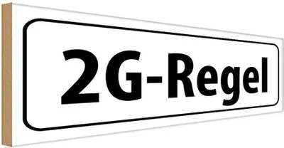 Produktbild von vianmo Holzschild 10x27 cm 2G-Regel Warnschild Hinweisschild