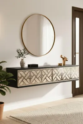 Produktbild von Skye Decor, Hochwertiger Dresser (Parent Code) - Anthrazit & Travertin, 120 cm, Modern