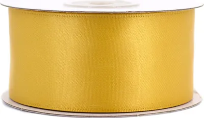38mm breites, 20m langes, doppelseitig glänzendes goldenes Satinband auf Rolle. Perfekt für Bastelprojekte und Geschenkverpackungen