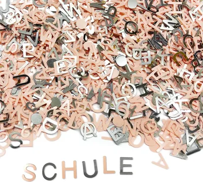 Produktbild von Oblique Unique ABC Alphabet Buchstaben Konfetti Streudeko Tisch Deko für Schuleinführung Geburtstag Feier Party - lachsfarben silber