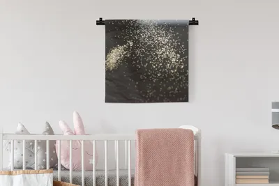 Produktbild von MuchoWow® Wandteppich Wandbehang Marmor - Schwarz - Glitter 60x60 cm Tapisserie Dekoration Wandtuch - Dekorationen - Wand Decke