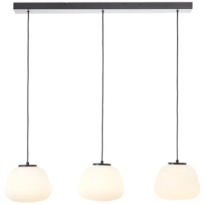 Image de BRILLIANT, suspension 3 lumières, modèle Kaizen, couleur noire, indice de protection IP20, culot E27, variateur intégré, compatible avec les ampoules standard