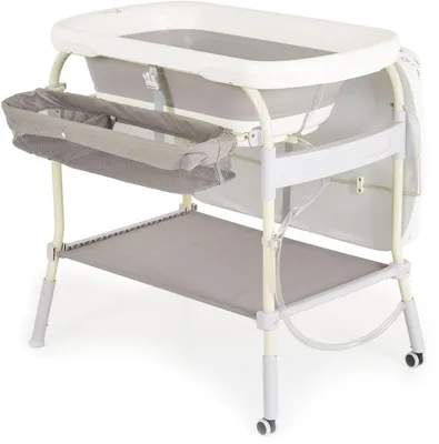 Produktbild von Cangaroo Garda Weiß/Grau 2-in-1 Babybadewanne und Wickeltisch
