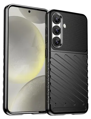 Produktbild von Für Samsung Galaxy S25 5G Schockfeste Thunderbolt TPU Handy Hülle Cover Schwarz