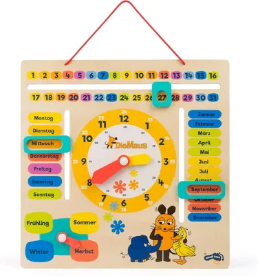 Image de L'horloge éducative "Maus" avec calendrier