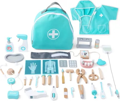 Image de UMU® DELUXE Set médical en bois pour enfants 36 pièces - jeu du docteur pour les enfants de 2, 3, 4 et 5 ans
