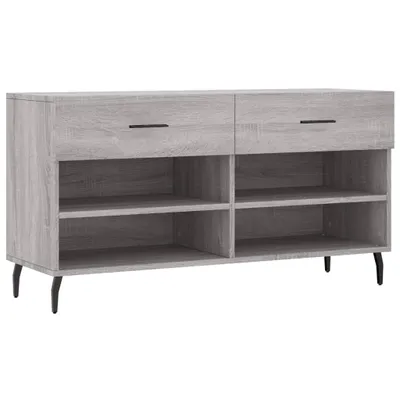Image de Banc à chaussures sonoma gris 102x35x55 cm bois d'ingénierie