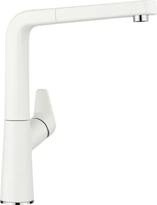 Produktbild von BLANCO AVONA-S, Messing SILGRANIT-Look, silgranitweiß, Hochdruck, Standard, Chrom, Weiß, Messing, Hebelgriffe, Einzelbild, Typ L
