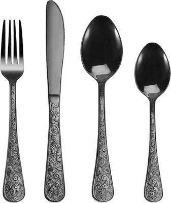 Produktbild von Besteckset 24-teilig, für 6 Personen, Edelstahl, mit Messern Gabeln Löffeln, für Küche