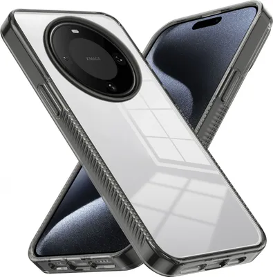 Produktbild von Hülle für Huawei Mate 60 Pro/Mate 60 Pro+ Rutschfest Kristallklare Stoßfeste TPU Bumper Handyhülle Schwarz