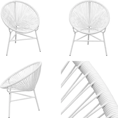 Image de vidaXL Chaise de jardin en rotin synthétique blanc - Chaises de jardin - Chaise de jardin - Chaise - Salon de jardin