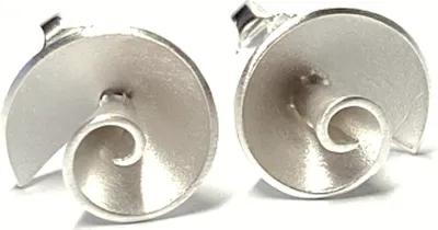 Produktbild von Ohrstecker 925 Silber matt ausgefallen modern einfarbig Ohrschmuck