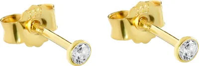 Produktbild von 2x Single Ohrstecker Echt Gold 333er 2,5mm Cubic Zirkon Damen Herren 0,32g 3753