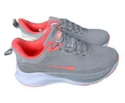Produktbild von Damen Sneaker Turnschuhe NBK Freizeitschuhe Laufschuhe atmungsaktiv Gr – Hellgrau/Koralle, Gr. 40