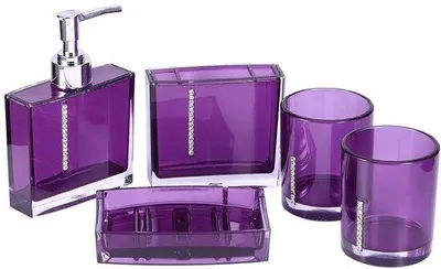 Produktbild von Famanu Badezimmeraccessoires Set 5 Teile - Lila