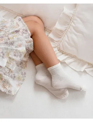Produktbild von Kinder Socken Milena Ajour Zickzack beige 75% Baumwolle 32-34