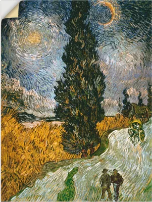Produktbild von ARTland Wandbild, selbstklebend Zypresse gegen den Sternenhimmel Größe: 45x60 cm