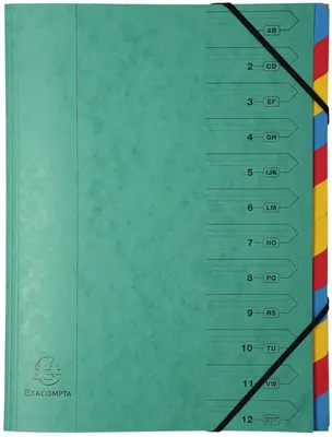 Image de EXACOMPTA 54120E EXACOMPTA Classeur à levier, DIN A4, carton, 12 compartiments, assorti