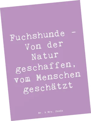 Produktbild von Mr. & Mrs. Panda Ansichtskarte Spruch Fuchshunde Liebe - Lavendeltraum - Geschenk, Hundeliebhaber, Ansichtskarten, Wildnis, Kunstkarten, Postkarte, Begleiter, Grußkarte