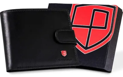 Obrázek produktu pro Peterson pánská peněženka RFID přírodní kůže černá 12x10 cm