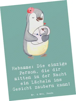 Produktbild von Mr. & Mrs. Panda Postkarte Hebamme Lächeln - Meeresbrise - Geschenk, einzelkarte, Fotokarte, Berufspassion, zugewandt, Berufsalltag, Ansichtskarten, Berufe, Postkarten