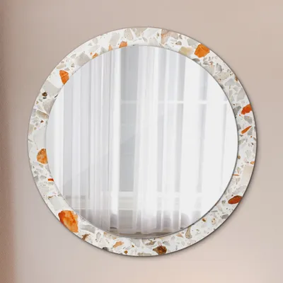 Obrázok produktu pre Dekoratívne Zrkadlo - Sklenený rám s Potlačou - Dekoratívne Nástenné Zrkadlo - 90 cm - Lastry štýl