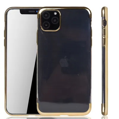 Image de Coque de protection pour Apple iPhone 11 Pro Max, couleur or, transparente, en TPU (silicone), pour l'arrière du téléphone