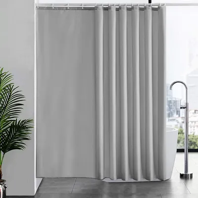 Immagine prodotto di Tenda da doccia grigia in tessuto antimuffa 244x200cm 16 ganci