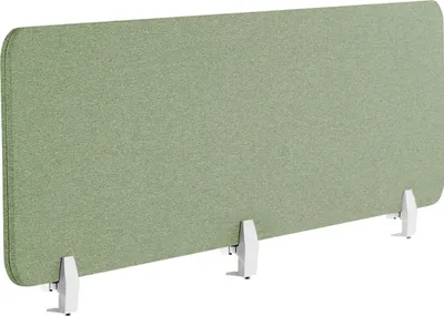 Produktbild von BELIANI Schreibtisch Trennwand Hellgrün Stoff PET Kunststoff 180 x 40 cm zum Aufstellen Klemmen Schallschutz Sichtschutz Pinnwand Büro Home Office