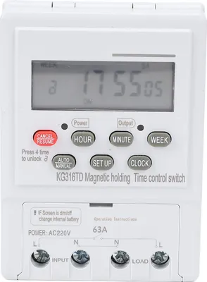 Produktbild von Zeitschaltuhr, 7 Tage programmierbar, Mikrocomputer-gesteuert, automatischer digitaler Timer für Haushaltsgeräte, DIN-Schienenmontage, AC 220 V, 63 A