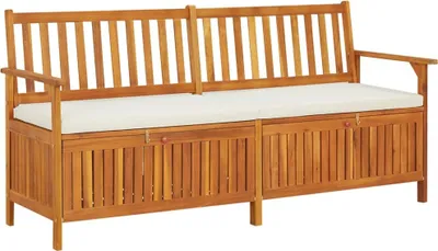 Produktbild von The Living Store Truhenbank mit Kissen 170 cm Massivholz Akazie