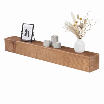 Produktbild von levandeo Wandregal Holz Massiv 80x10cm Eiche Farbig Wandboard Regal Vintage