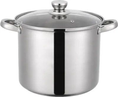 Produktbild von Livista® Suppentopf aus verstärktem Edelstahl – 24 cm – mit Glasdeckel – für alle Herdarten geeignet – spülmaschinenfest