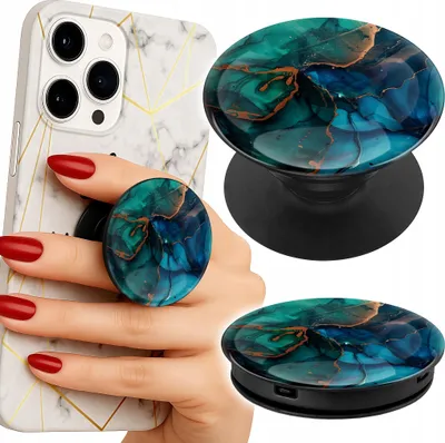 Obrázek produktu pro Popsocket Držák telefonu/tabletu na prst modrý/zelený mramor