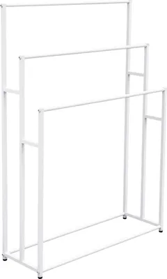 Immagine prodotto di Portasciugamani - Autoportante a 3 ripiani - Base 75 x 25 cm - Richiede assemblaggio - Acciaio - Bianco