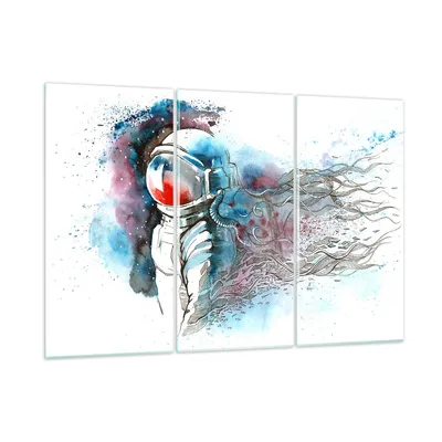 Produktbild von Bilder auf glas - Astronaut Universum Astronomie Entdecker - 105x70cm - Glasbilder - Wandbilder - Kunstdruck - Wanddekoration aus Glas - Glas Bilder - Wandbild auf Glas - GCE105x70-2993