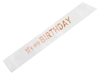 Image de Écharpe « It's my Birthday » blanche - Anniversaire