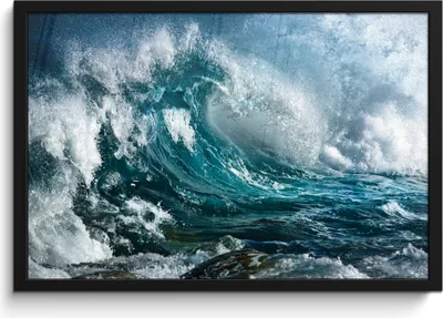 Produktbild von MuchoWow® MuchoWow® Gerahmtes Poster Meer - Golf - Wasser 60x40 cm - Poster mit zchwarzem Bilderrahmen - Printing - Wanddeko Schlafzimmer
