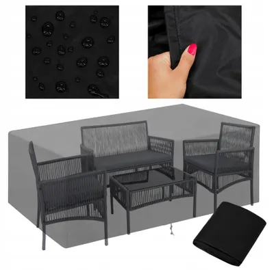 Zdjęcie produktu dla Pokrowiec Na Meble Ogrodowe Wodoodporny 215X135X105Cm 210D Zaciągany