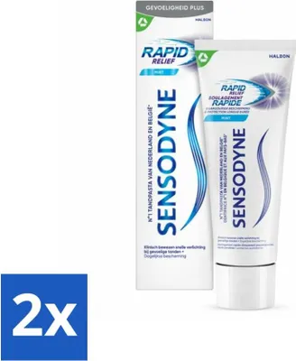 Produktbild von Sensodyne Zahnpasta – Schnelle Linderung – Linderung empfindlicher Zähne – 75 ml - Vorteilspack - 2 Stücke