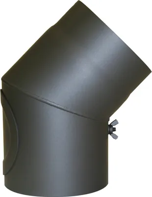 Produktbild von Ofenknie Ø150mm Bogen 45° mit Tür Senotherm gussgrau