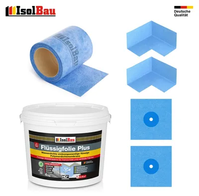Dichtset 4 kg Dichtfolie Flüssigfolie Plus Innenecke Dichtband Dichtmanschette