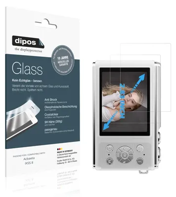 Produktbild von 2x Schutzfolie für Acbaeta IXSS 8 - Anti-Shock 9H Folie dipos Glass Kunststoffglas